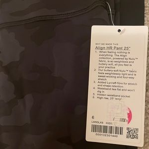NWT lululemon black camo align pants